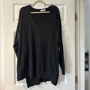 Chic Soul V-Neck Split Hem Tunic Sweater 1X